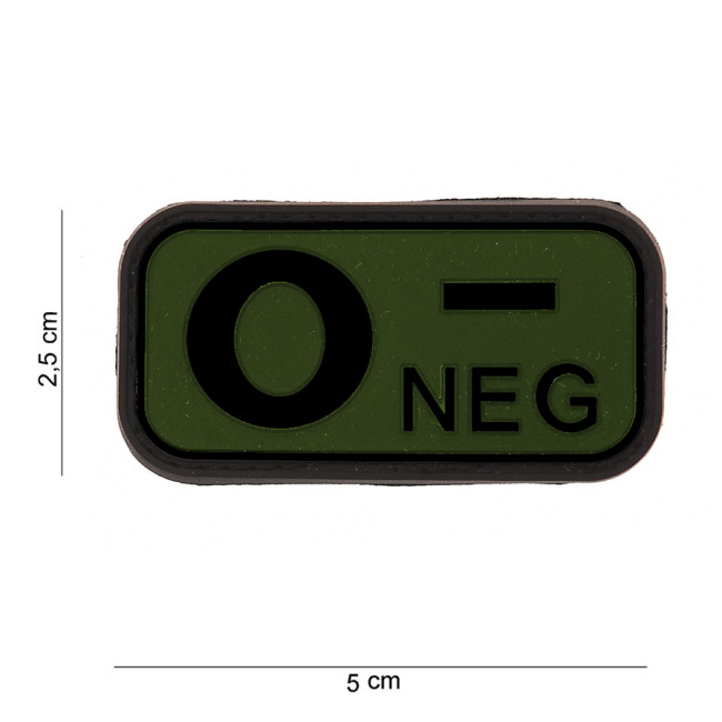 Patch 3D PVC groupe sanguin O- Vert - 101 Inc