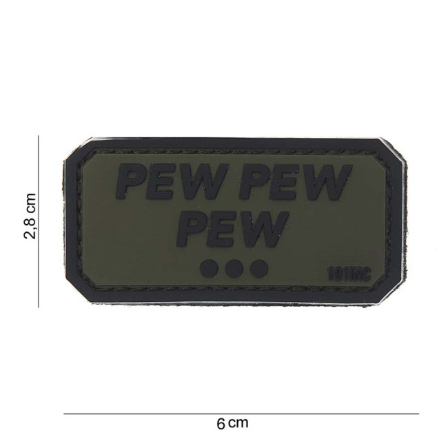 3D PVC Patch "Pew Pew Pew" Grün - 101 Inc