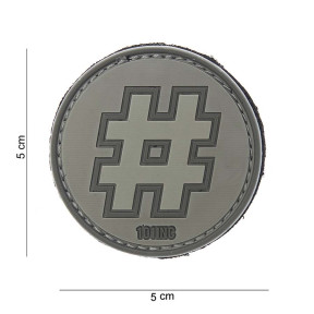 3D PVC-Patch "Hashtag" Grau - 101 Inc