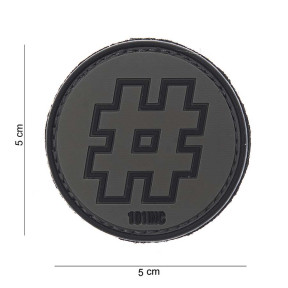 3D PVC Patch "Hashtag" Zwart - 101 Inc