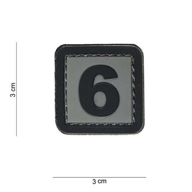 3D PVC Patch Cijfer 6 - 101 Inc