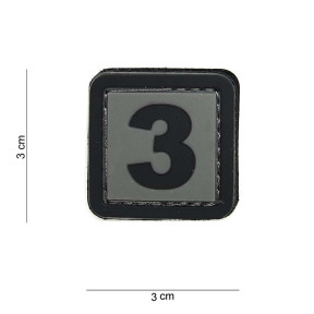 Naszywka 3D z PVC Cyfra 3 - 101 Inc
