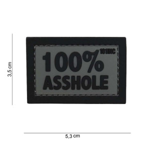 3D PVC-Patch "100% Asshole" grau - 101 Inc