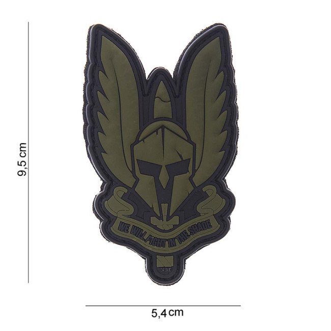 Patch 3D Spartan gris/vert en PVC - 101 Inc