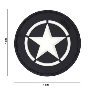 3D PVC-Patch "Allied Star" Schwarz - 101 Inc