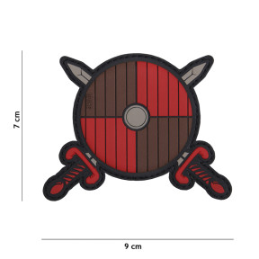 3D PVC Patch Viking Schild rood - 101 Inc