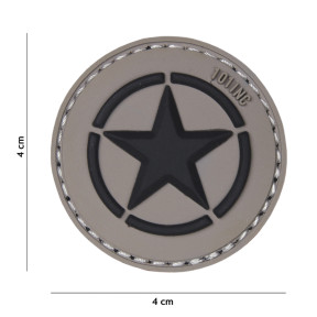3D PVC patch "Allied star" Grijs - 101 Inc