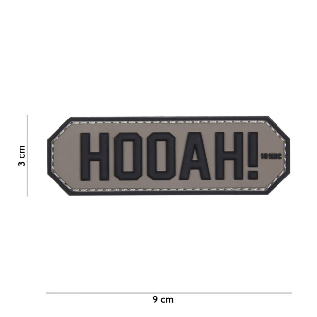 Patch 3D en PVC "HOOAH" Gris - 101 Inc