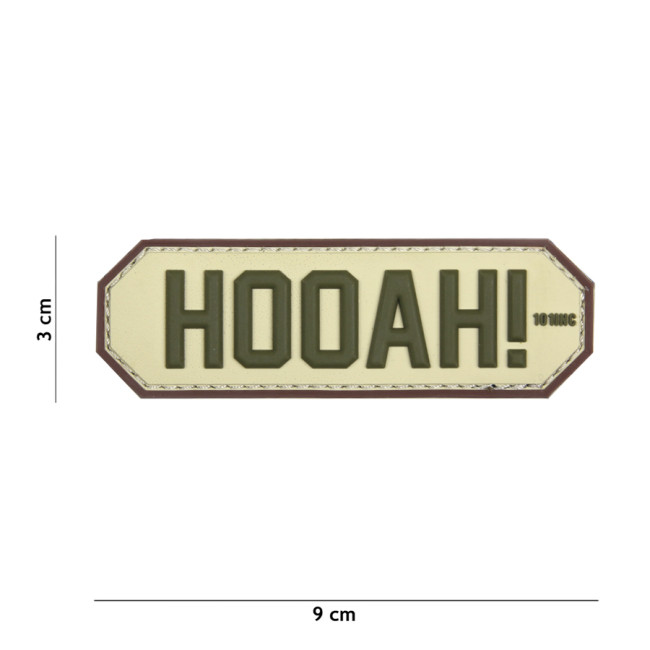 Patch 3D en PVC "HOOAH" Gris - 101 Inc Patch 3D en PVC "HOOAH" Gris - 101 Inc
