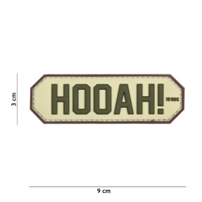 Naszywka 3D z PVC "HOOAH" Piaskowa - 101 Inc