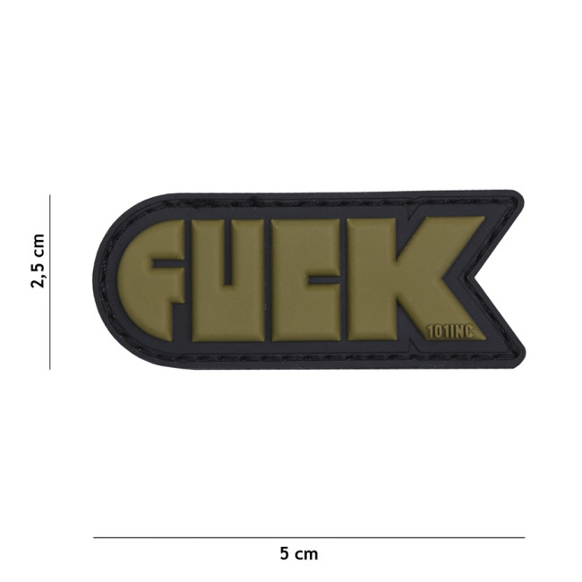 Patch 3D en PVC "Fuck" Vert - 101 Inc