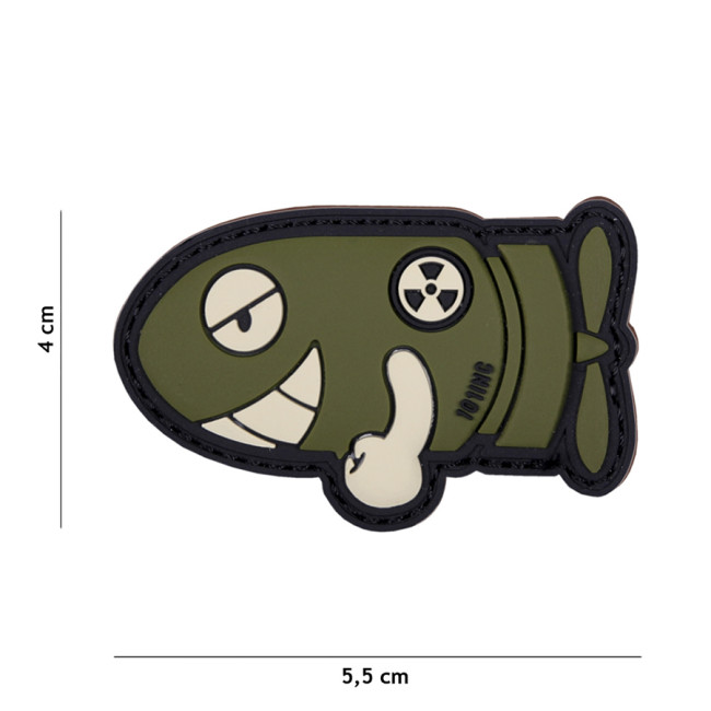 Patch 3D z PVC "Funny Torpedo" Zielony - 101 Inc