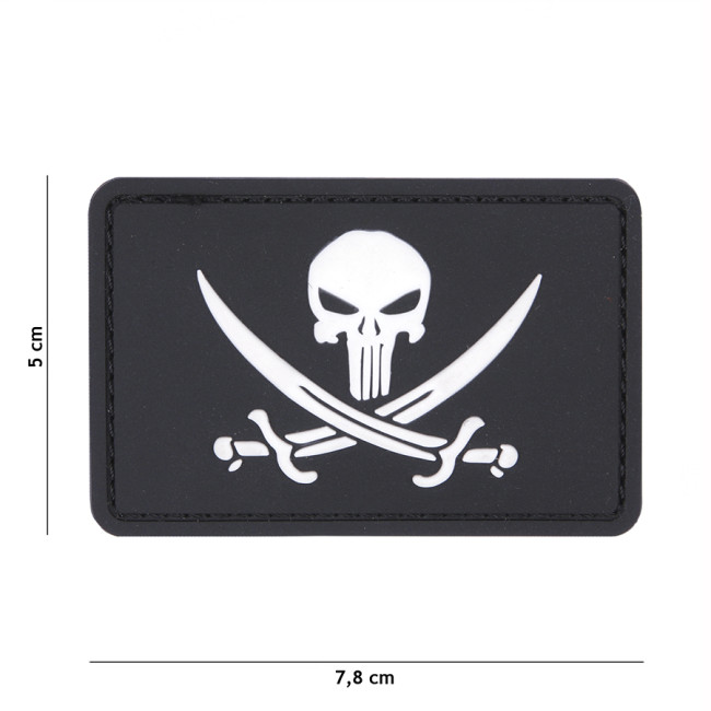 Patch 3D en PVC Punisher pirate noir - 101 Inc