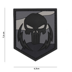 3D PVC Patch Punisher Donner Schwarz - 101 Inc