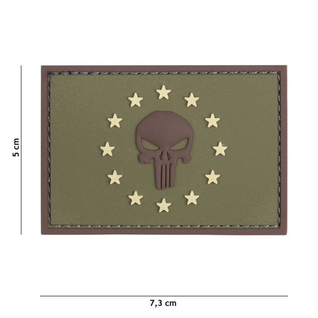 Patch 3D z PVC Punisher EU Zielony - 101 Inc