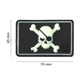 Patch pirate skull noir phosphorescent - JTG