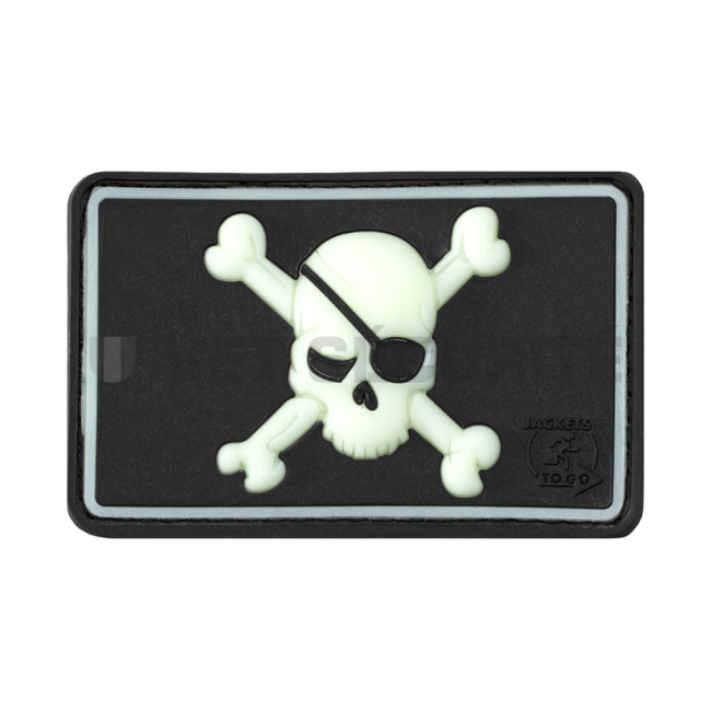 Patch pirate skull czarna fosforescencyjna - JTG