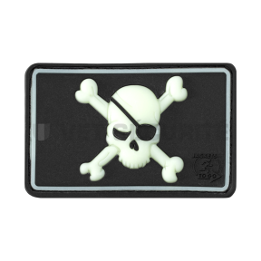 Patch pirate skull zwart fosforescerend - JTG