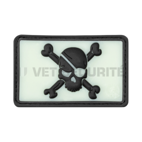 Piraten-Totenkopf-Patch mit phosphoreszierendem Hintergrund - JTG