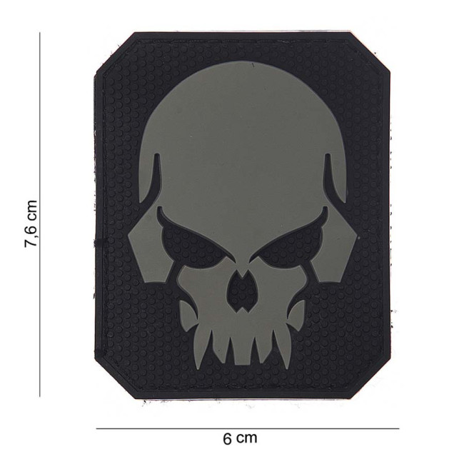 Patch 3D PVC Pirate Skull Grijs - 101 Inc
