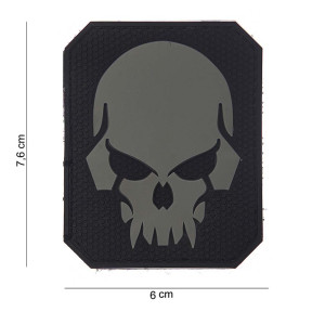 Naszywka 3D PVC Pirate Skull Szara - 101 Inc