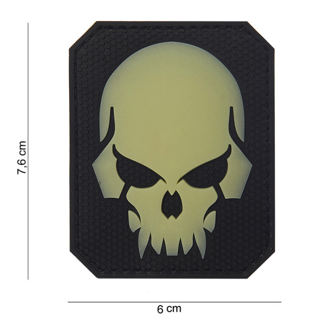 Patch 3D PVC Pirate Skull Phosphorescent - 101 Inc