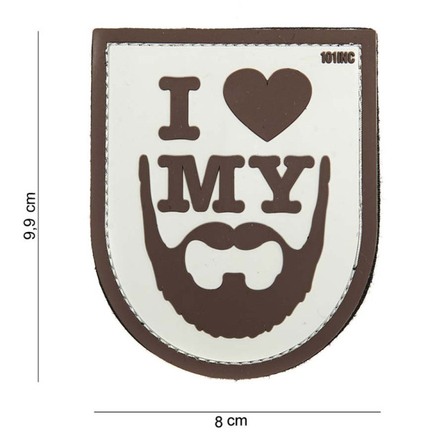3D PVC-Patch I Love My Beard Braun - 101 Inc