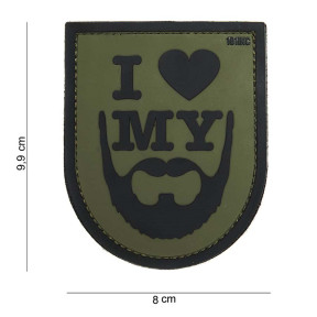 3D PVC Patch I Love My Beard Grün - 101 Inc