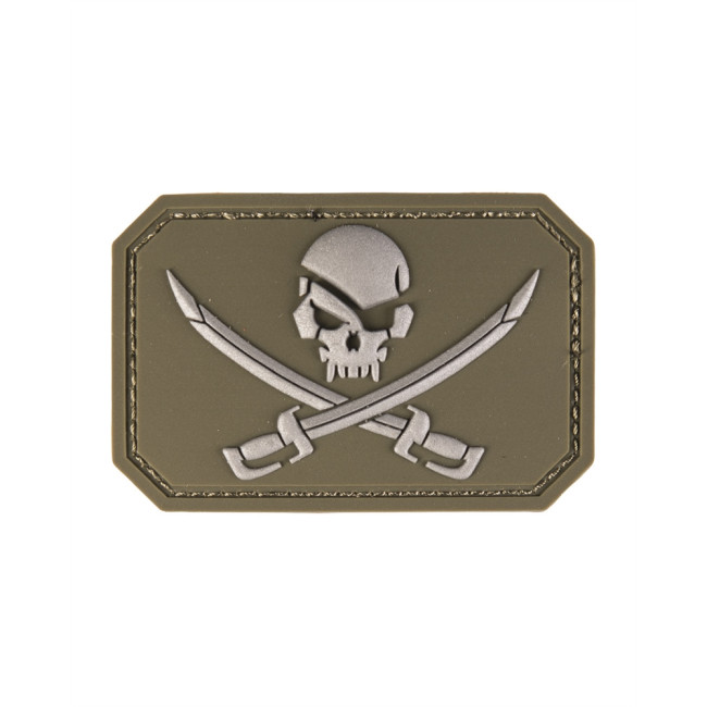Patch 3D PVC Squelette et Sabre Vert olive - Miltec