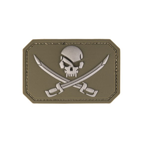 3D PVC Patch Skelett und Säbel Olivgrün - Miltec