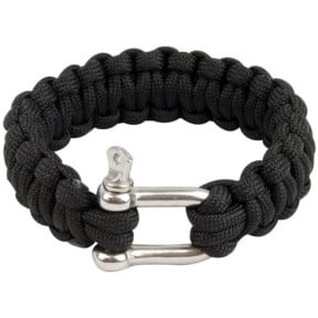 Paracord armband met ring zwart - Highlander