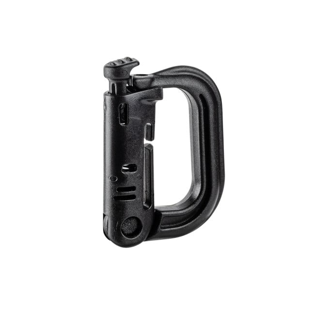 D-ring karabijnhaak met bevestiging voor M.O.L.L.E. lus zwart - A10 Equipment
