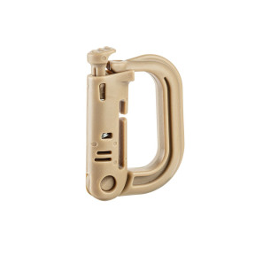 Karabiner D-Ring mit MOLLE-Befestigung, tan - A10 Equipment