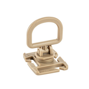 Point d'ancrage rotatif D-ring avec fixation pour passant M.O.L.L.E. tan - A10 Equipment
