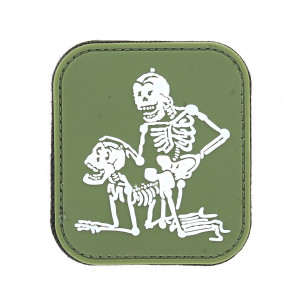 Patch 3D en PVC "Two Skeletons" vert - 101 Inc