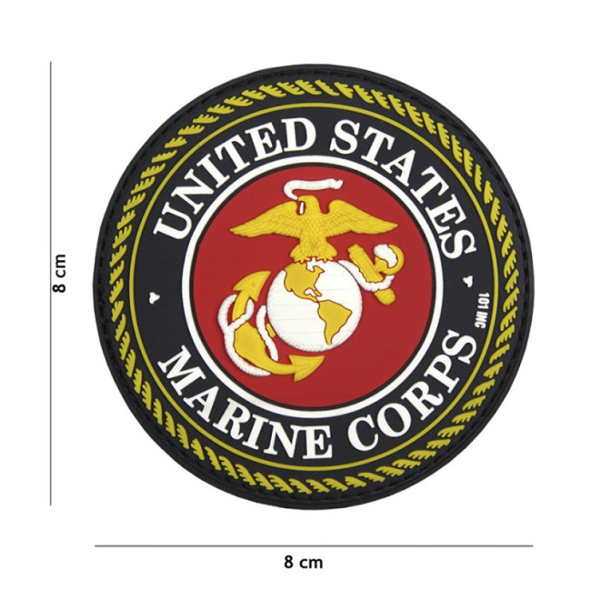 Patch 3D PVC United States Marine Corps red - 101 INC