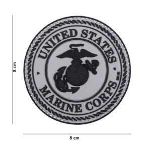 Patch 3D PVC United States Marine Corps Grey - 101 INC