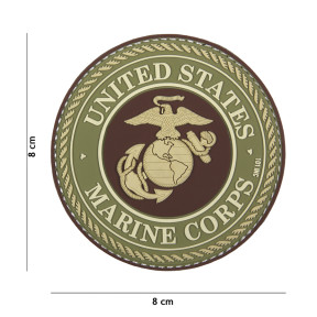 Patch 3D PVC United States Marine Marron - 101 Inc