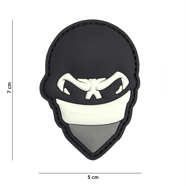 3D PVC patch Polish Skull Balaclava Grijs