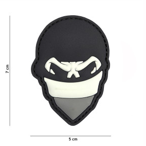 3D PVC Patch Polnischer Totenkopf Balaclava Grau