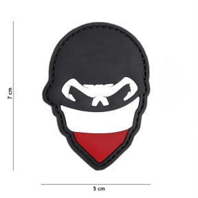3D PVC Patch Polish Skull Balaclava Rood