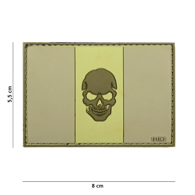 3D PVC Patch Italien-Flagge + Totenkopf Subdued - 101 Inc