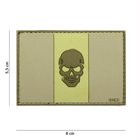 3D PVC Patch Italien-Flagge + Totenkopf Subdued - 101 Inc