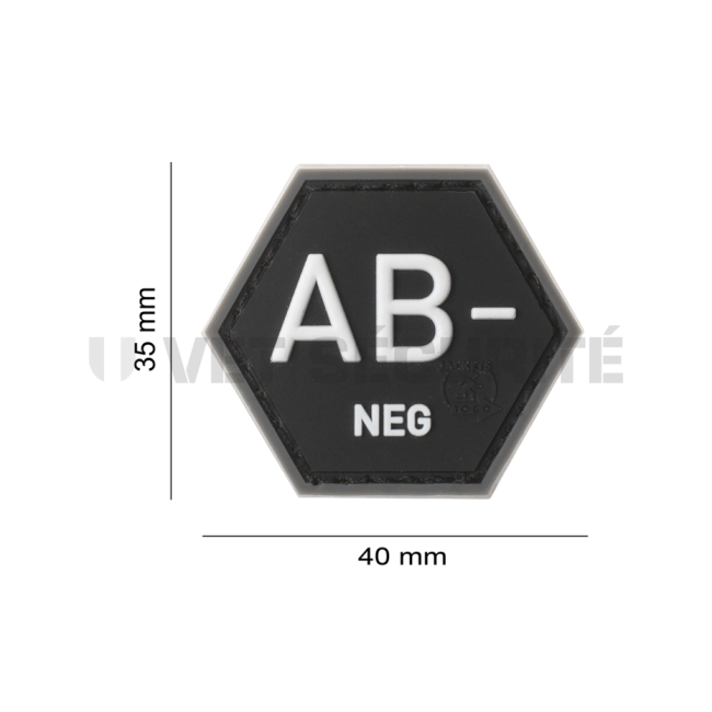 Patch Octogonal Noir Groupe Sanguin AB négatif - Jacket To Go