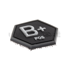 Patch Octogonal Noir Groupe Sanguin B positif - Jacket To Go