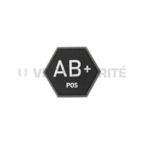 Patch Hexagonal Noir Groupe Sanguin AB Positif - Jacket To Go