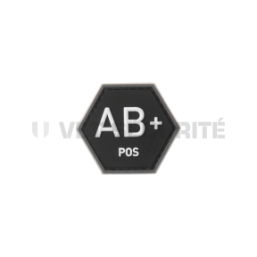 Patch Hexagonal Noir Groupe Sanguin AB Positif - Jacket To Go