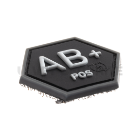 Patch Hexagonal Noir Groupe Sanguin AB Positif - Jacket To Go