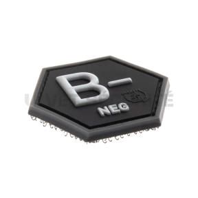Patch Hexagonal Noir Groupe Sanguin B négatif - Jacket To Go