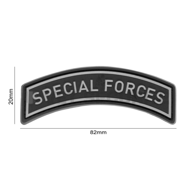 Patch Special Forces Tab Rubber Grijs/Zwart - JTG
